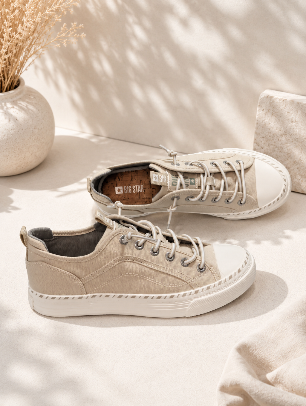 Big Star TT274384 beige slip-on sneakers
