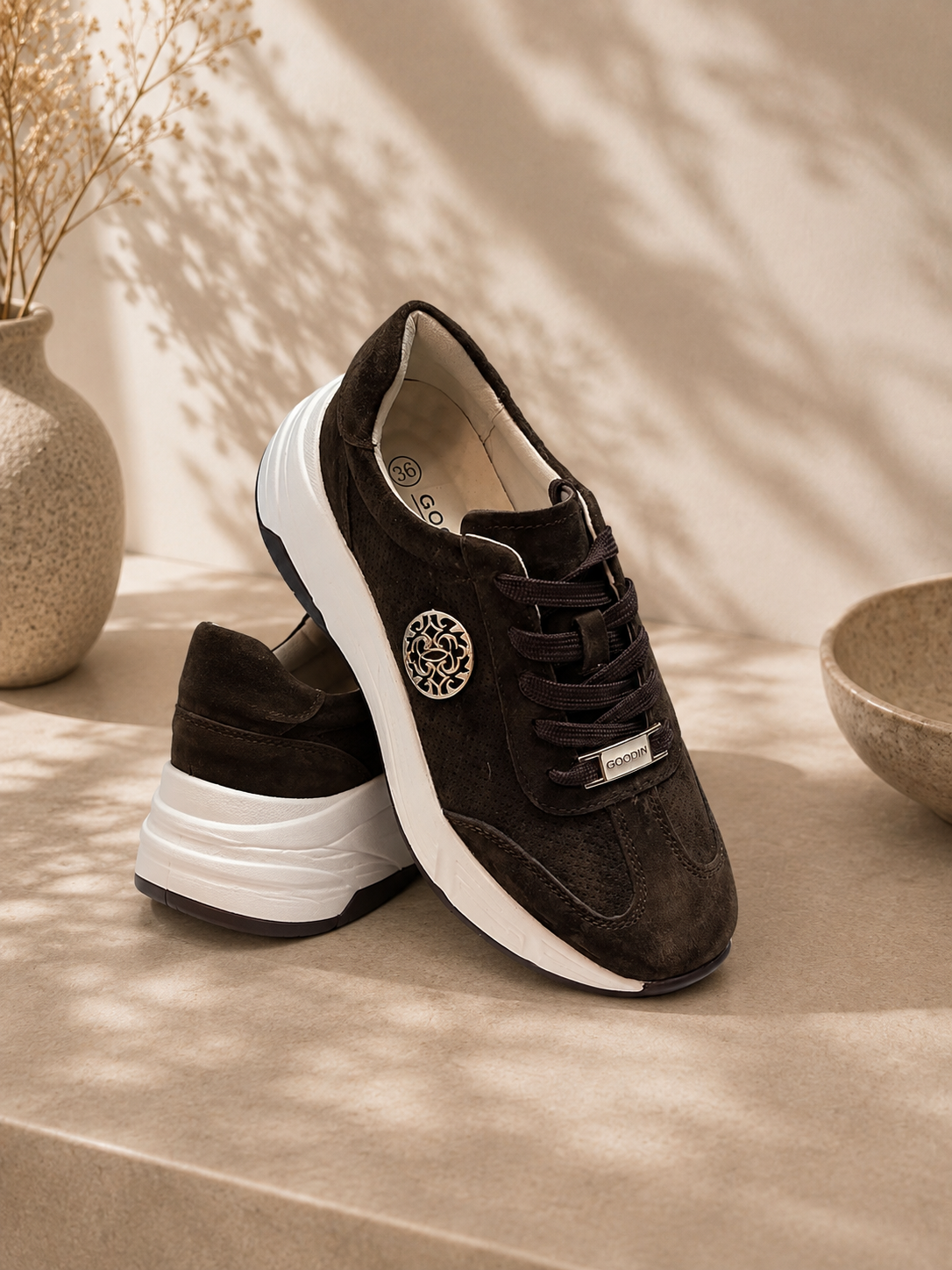 Goodin 1030 Suede Sneakers Coffee Brown