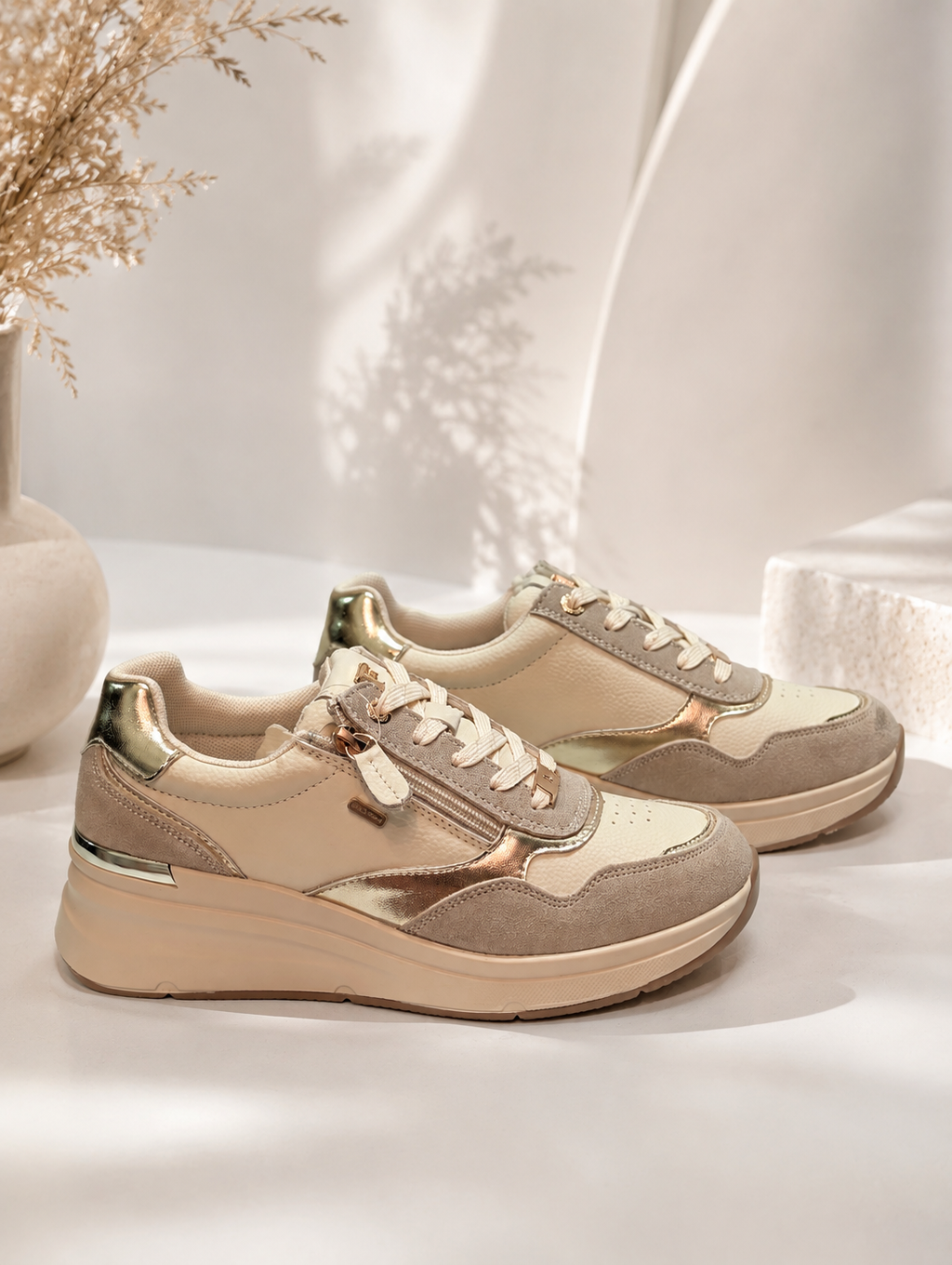 Filippo 7767 leather beige sneakers