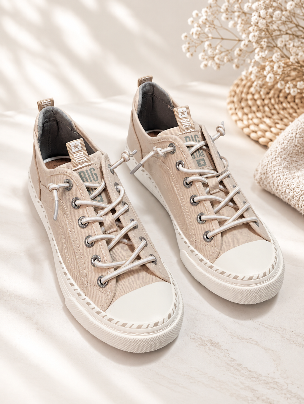Big Star TT274384 beige slip-on sneakers