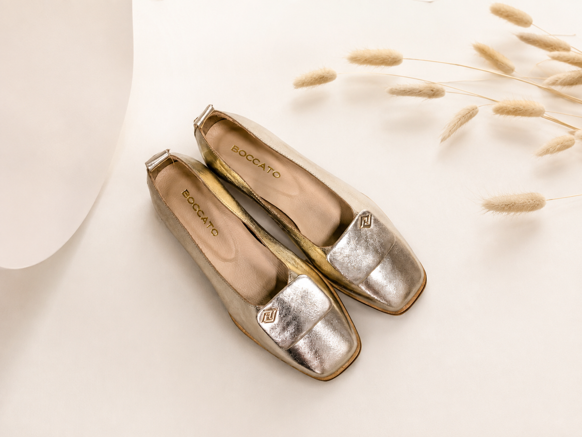 Boccato 0110 gold leather ballet flats