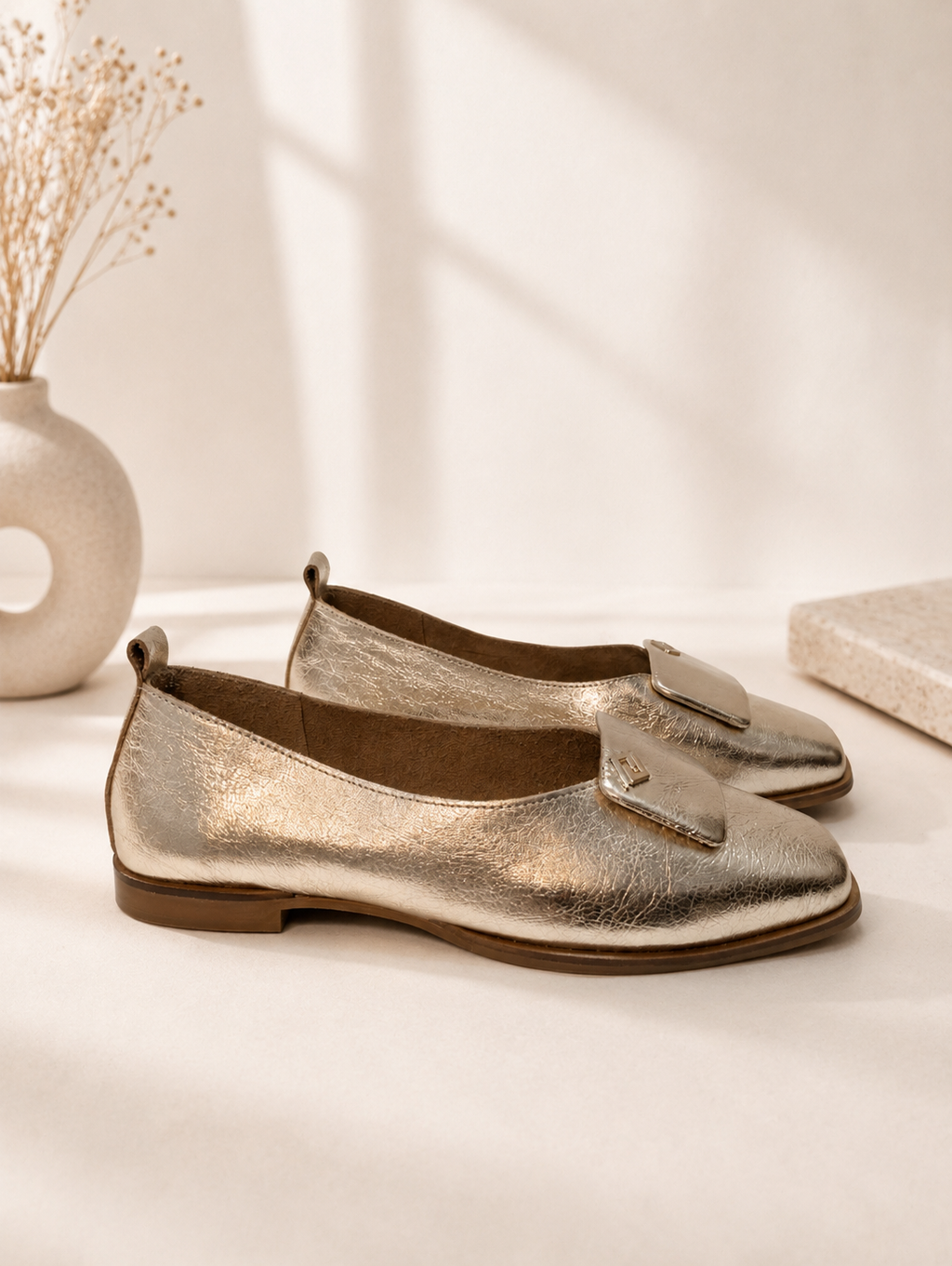 Boccato 0110 gold leather ballet flats