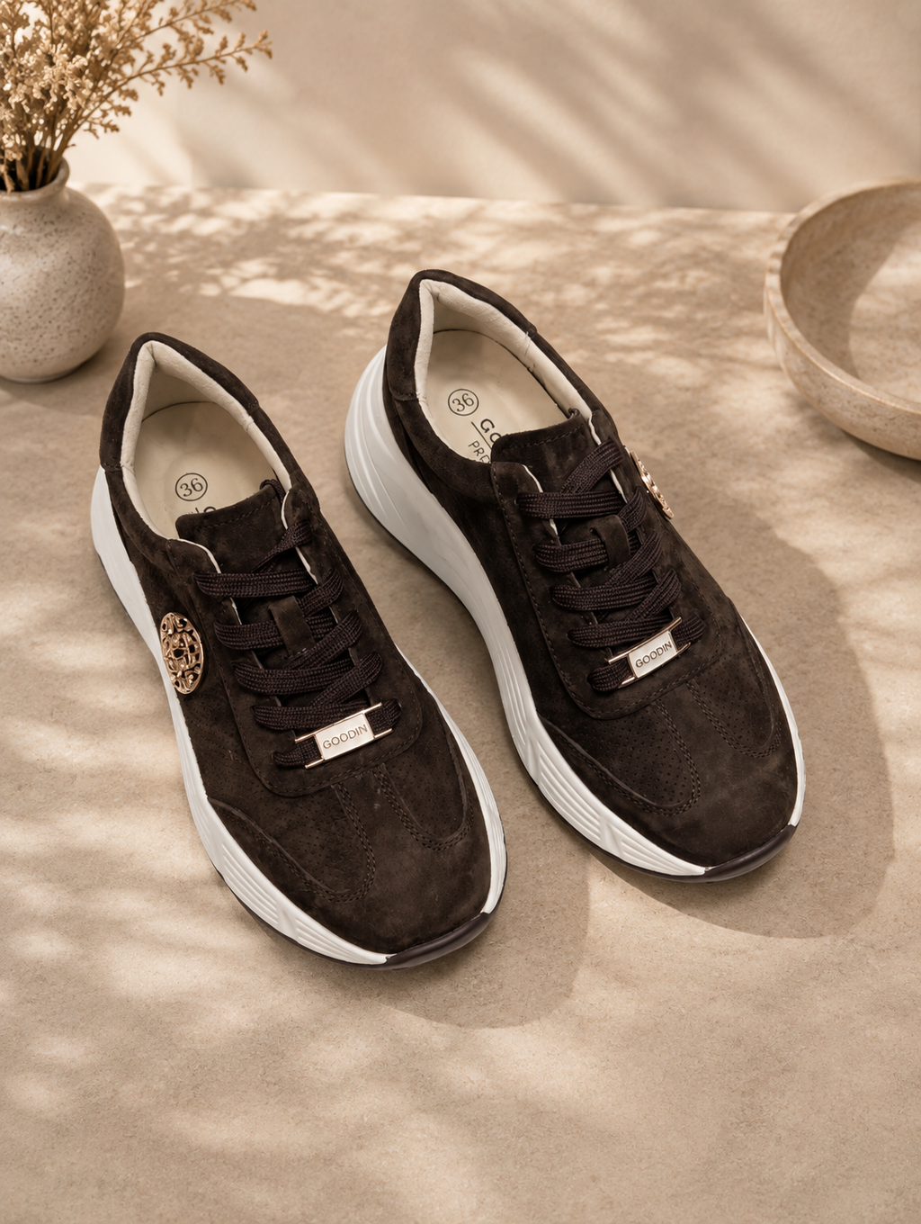 Goodin 1030 Suede Sneakers Coffee Brown