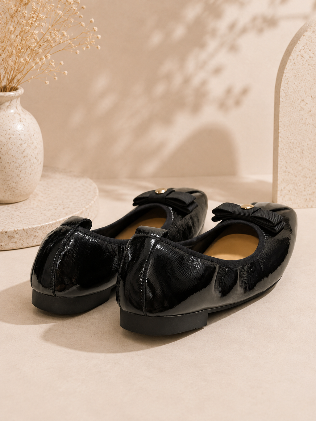 Filippo 7744 Black Patent Leather Ballet Flats