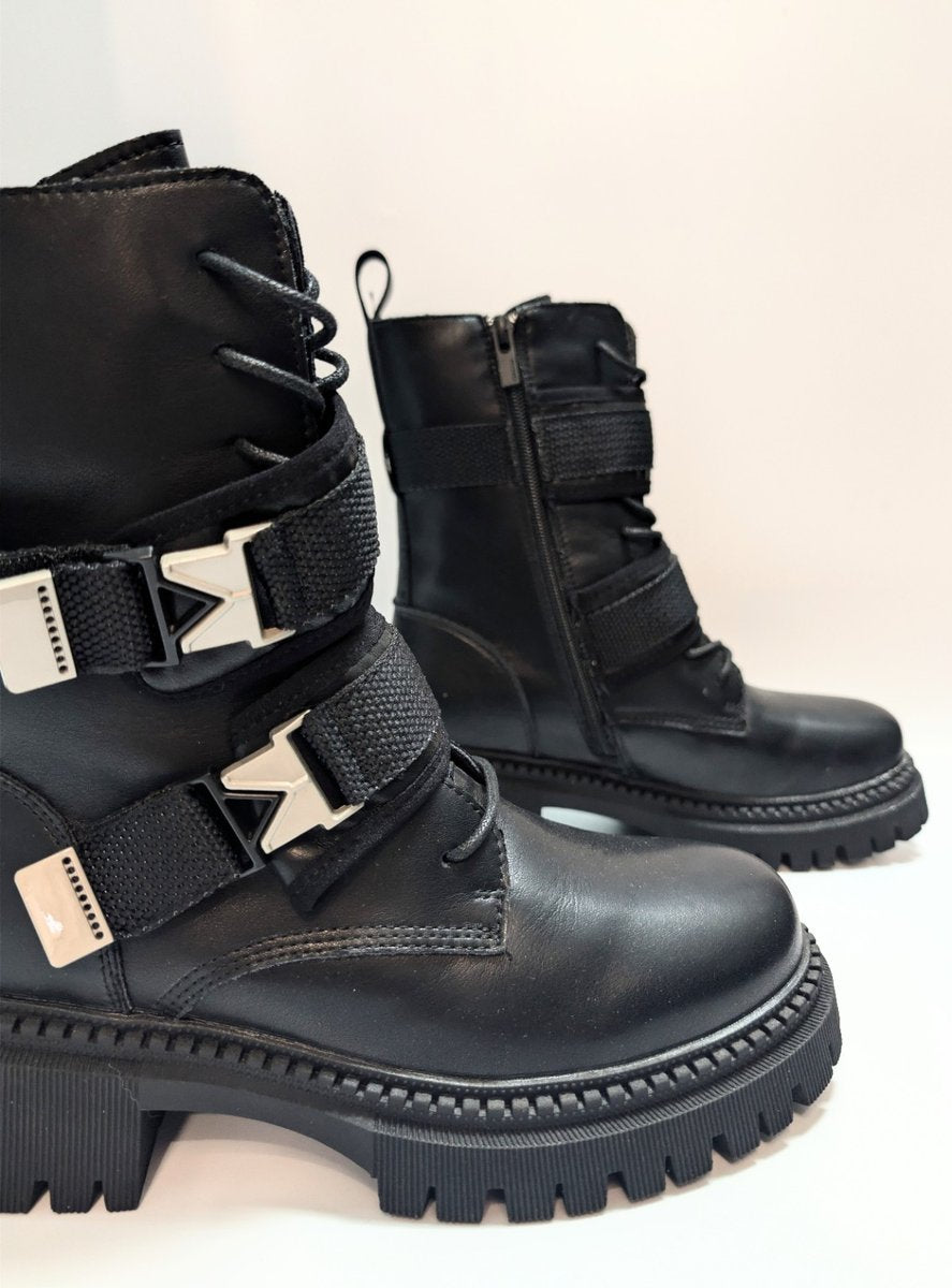 Skórzane workery czarne botki Big Star 274274