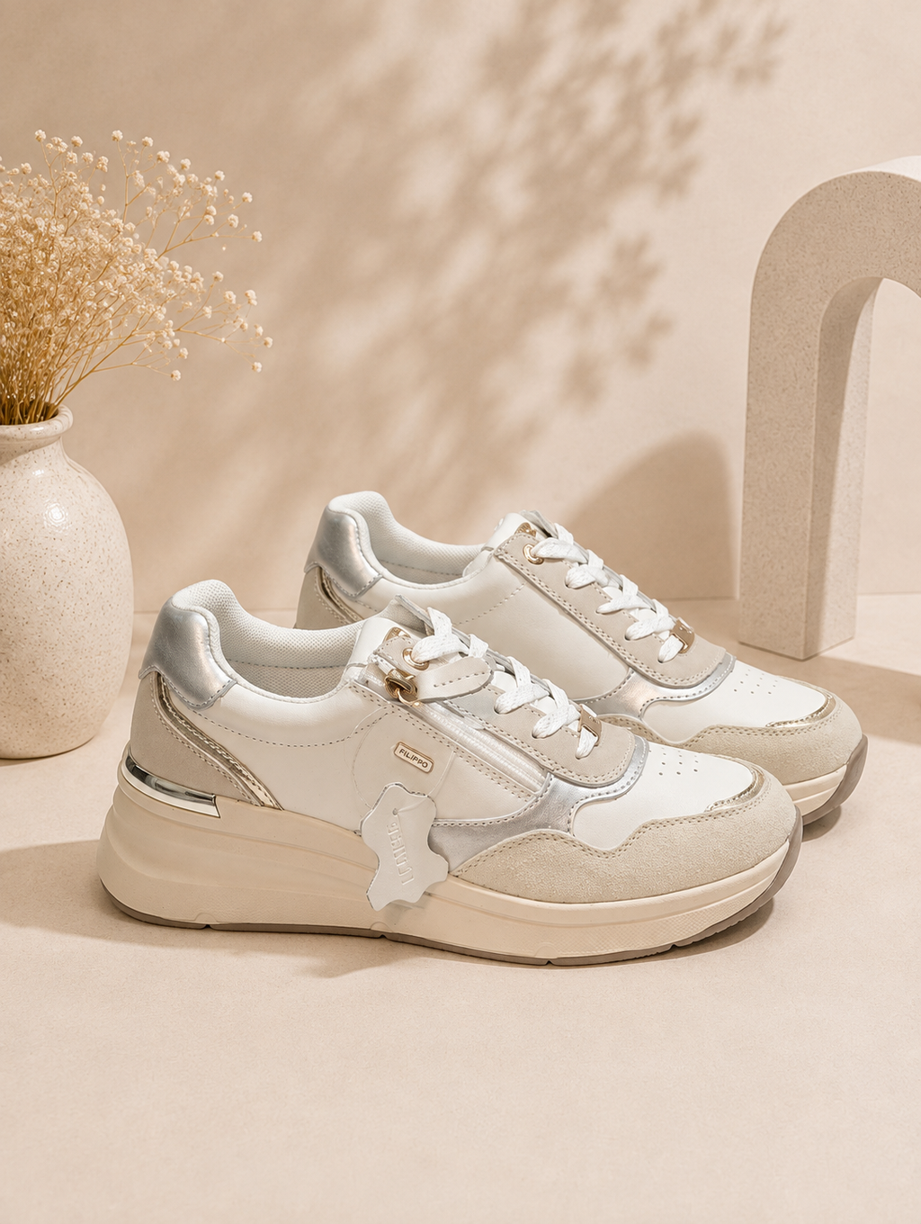 Filippo 7767 white leather sneakers