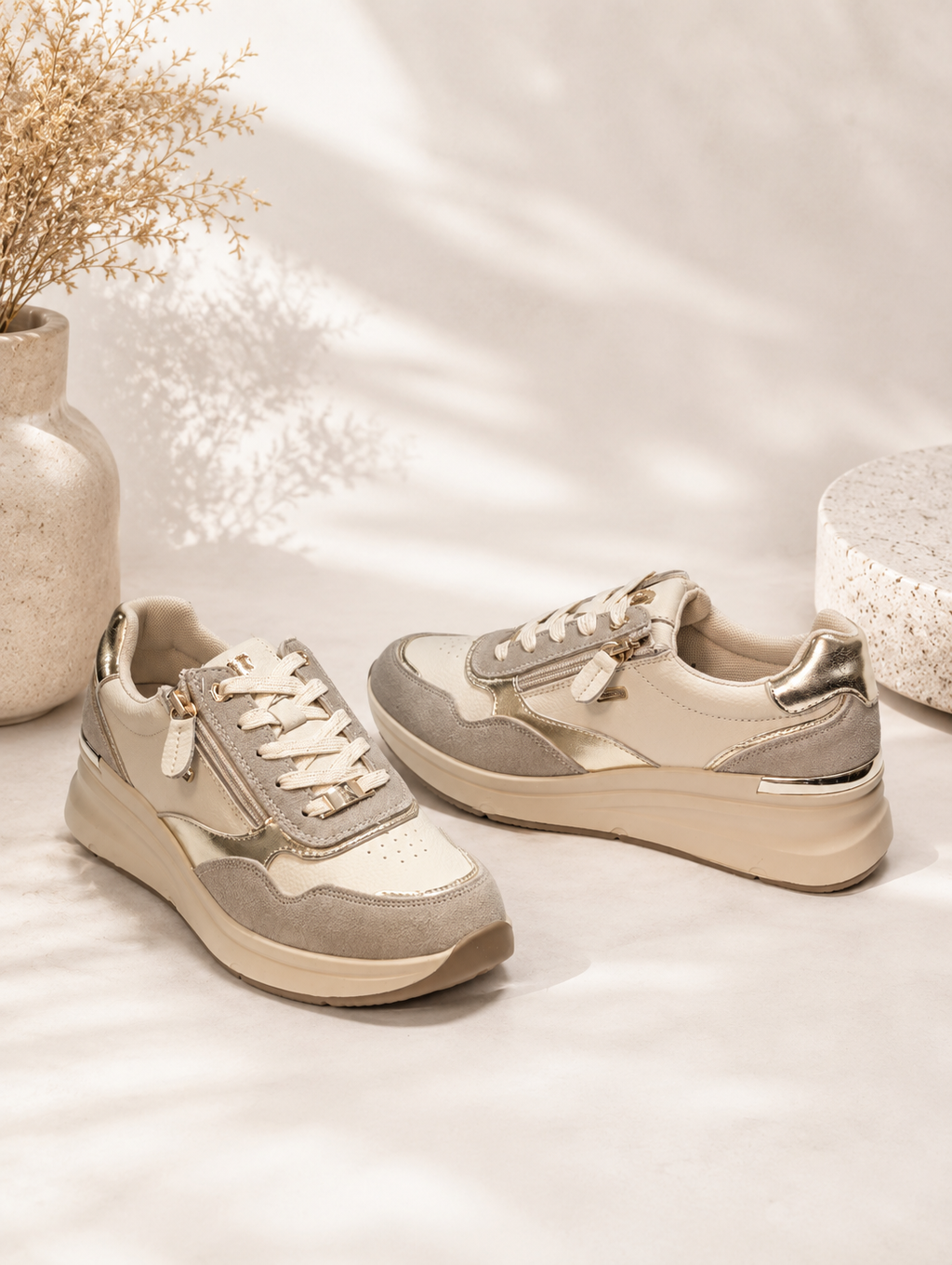 Filippo 7767 leather beige sneakers