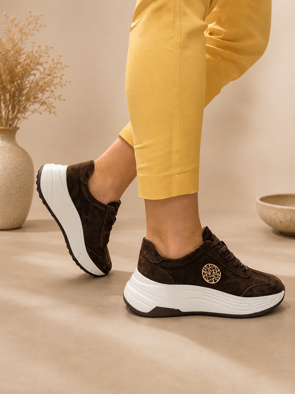 Goodin 1030 Suede Sneakers Coffee Brown
