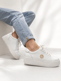 Sneakersy białe na platformie skóra Goodin 1008
