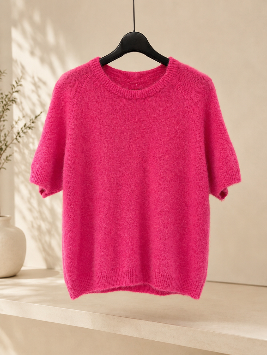 Sweterek z krótkim rękawem Pink Made in Italy