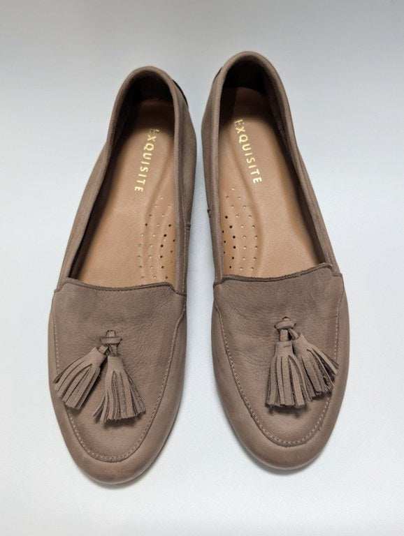 Mokasyny damskie skórzane jasny brąz Exquisite shoes
